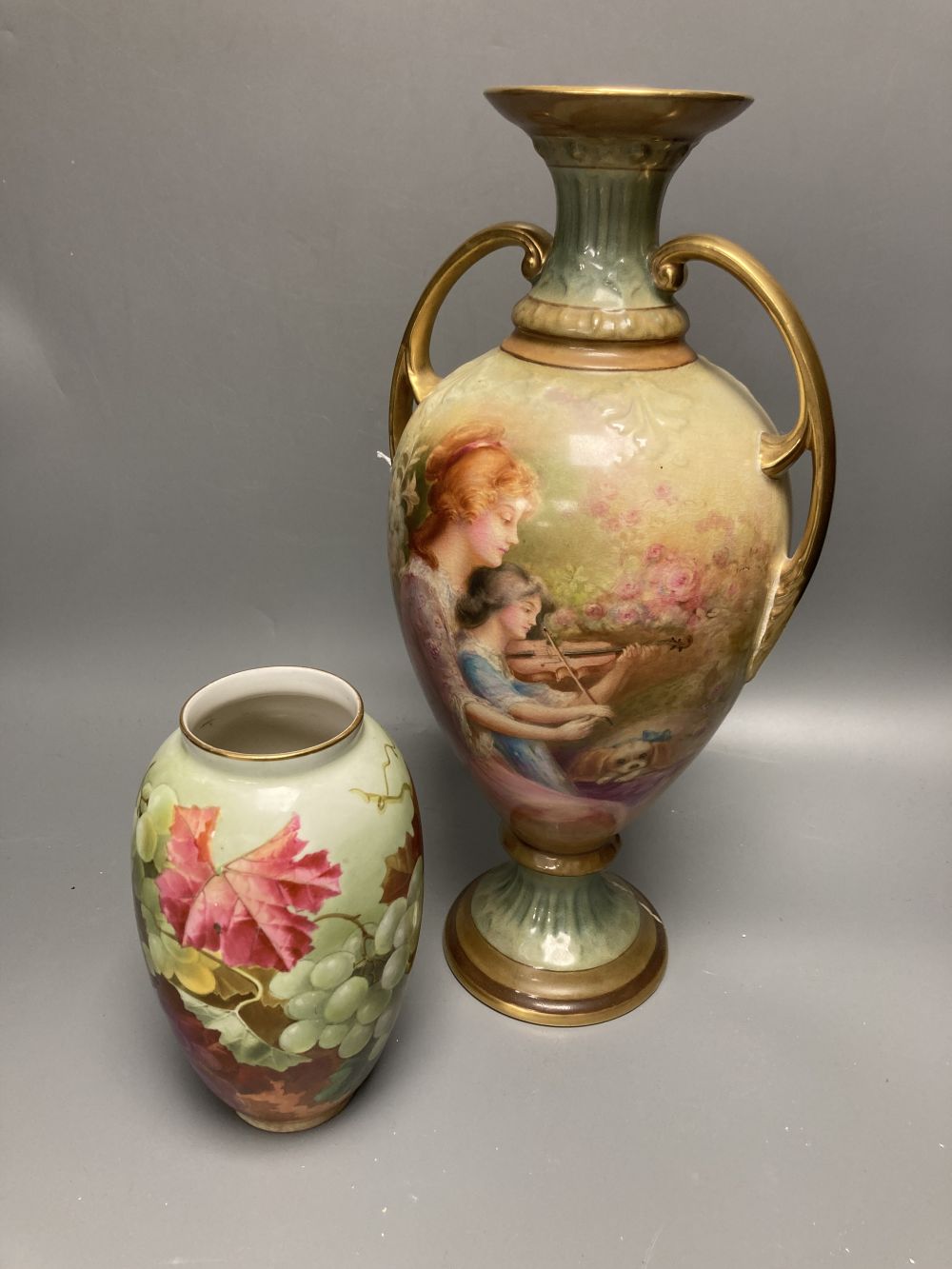 A Crown Staffordshire baluster vase
